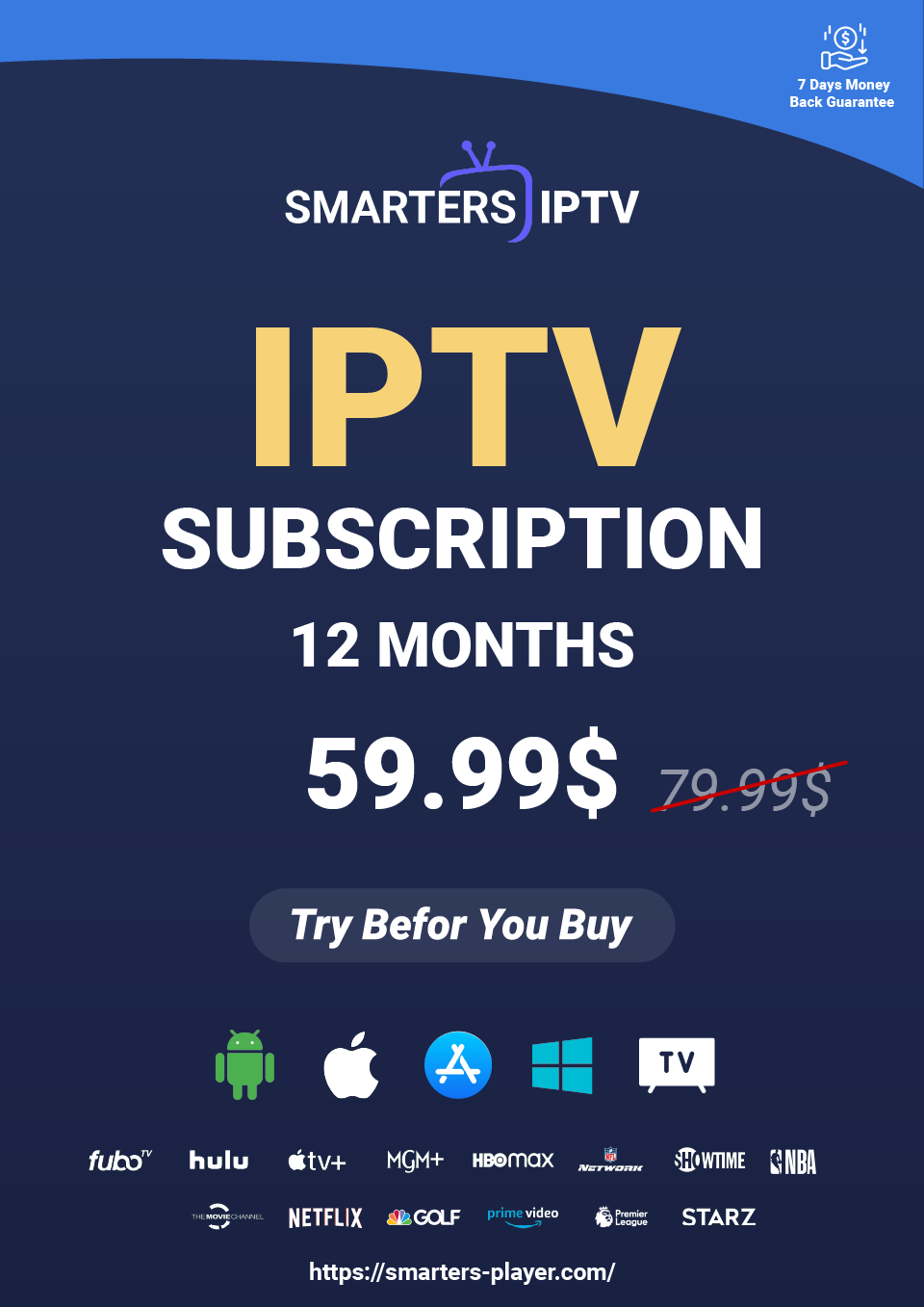 abonnement iptv 12 mois smart tv