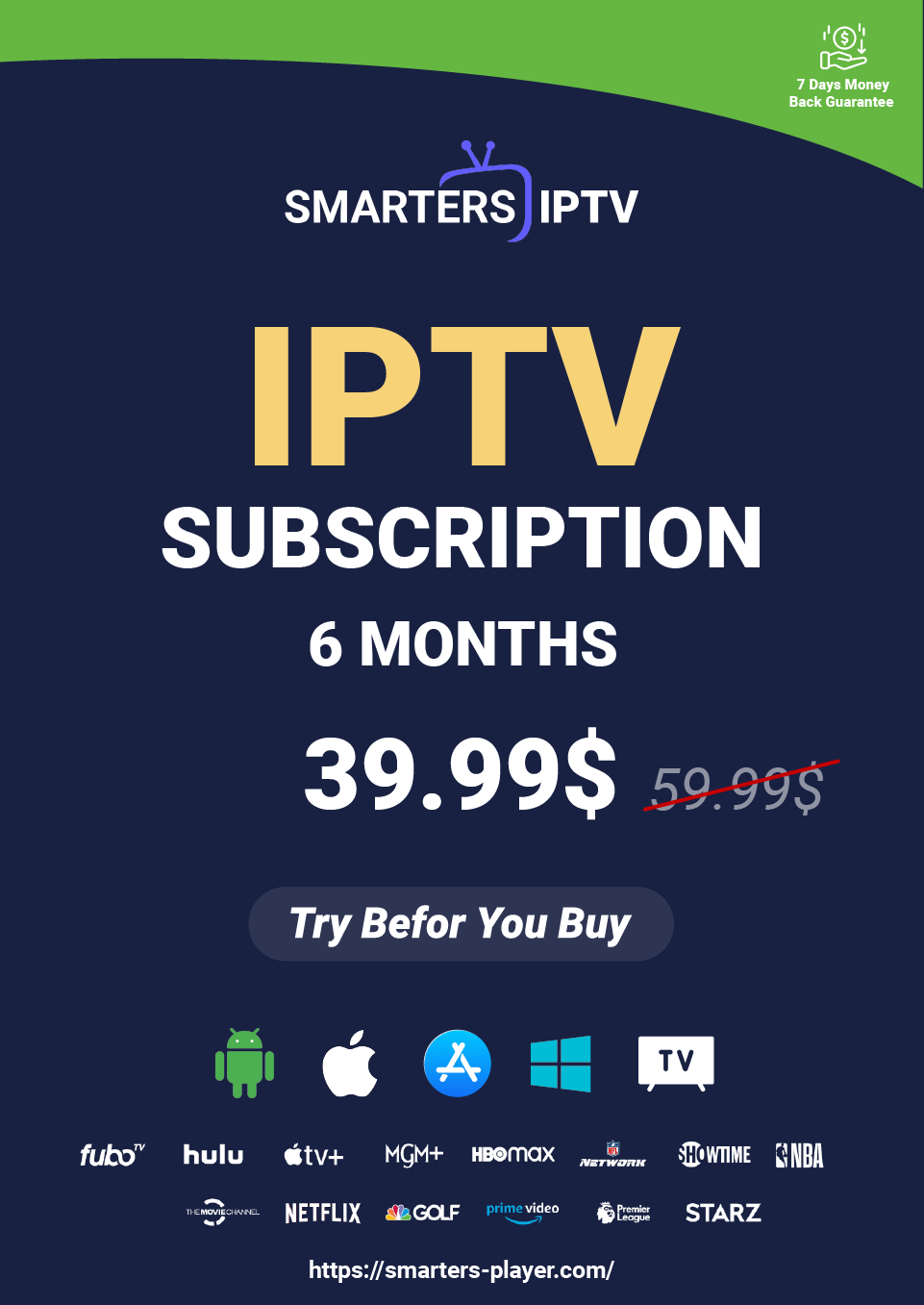 IPTV SMARTERS PRO - ABONNEMENT IPTV - Buy IPTV SUBSCRIPTION / IPTV SMARTERS LITE