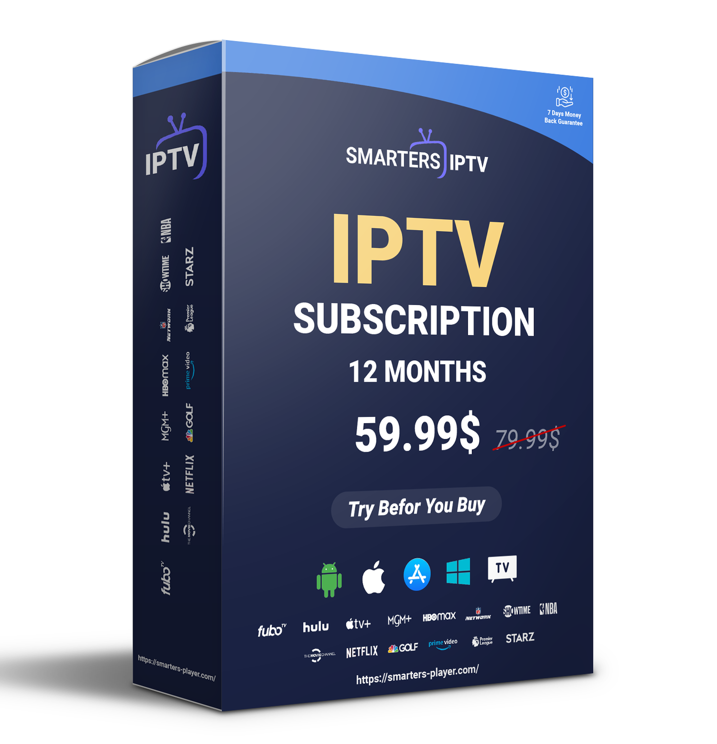 IPTV Subscription Smarters Pro 12-Month / Abonnement IPTV Smarters Pro 12 Mois