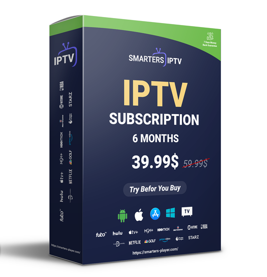 IPTV Subscription Smarters Pro 6-Month / Abonnement IPTV Smarters Pro 6 Mois
